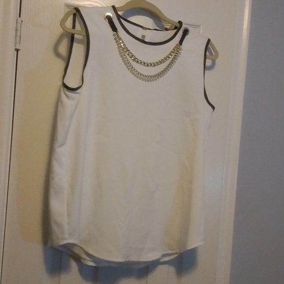 NWT Karl Lagerfeld Paris Chain Detail Blouse Size M - Picture 2 of 7